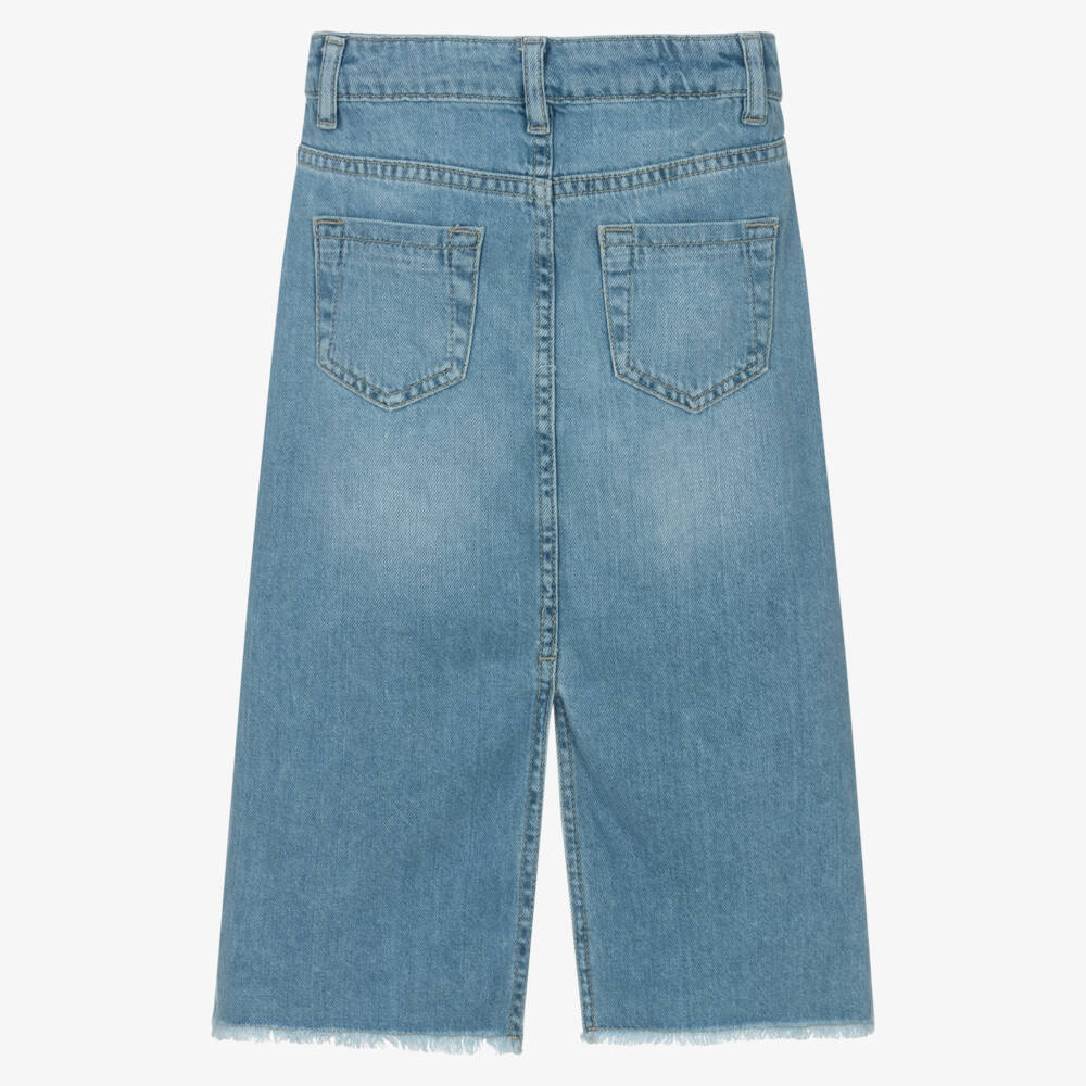 NAME IT-تنورة ميدي ناعمة من الدنيم الأزرق للبنات | Childrensalon Outlet