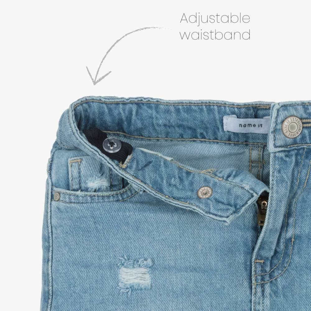 NAME IT-تنورة ميدي ناعمة من الدنيم الأزرق للبنات | Childrensalon Outlet