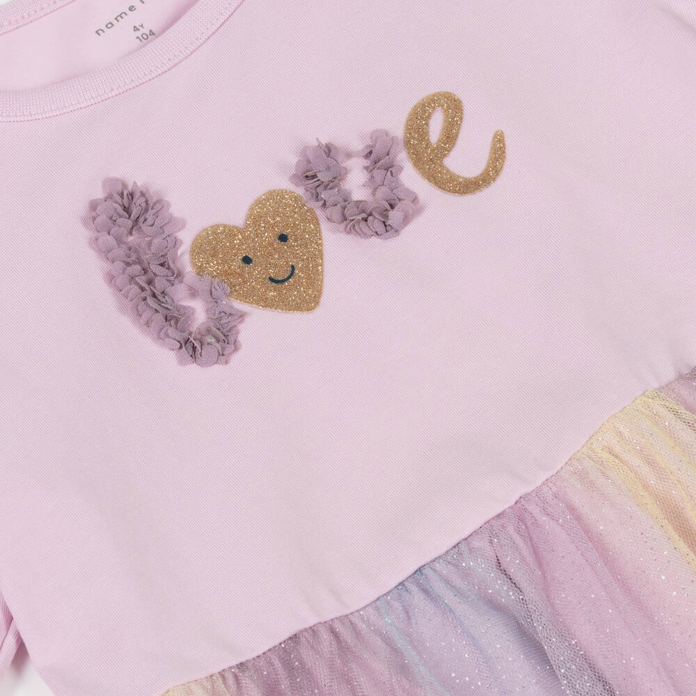 NAME IT-Girls Sparkling Pink Tulle Dress | Childrensalon Outlet