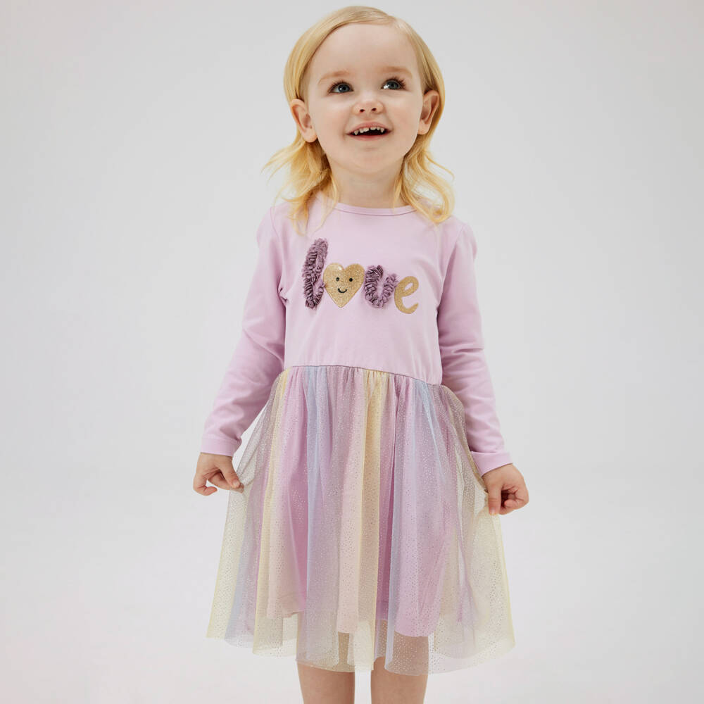 NAME IT-Girls Sparkling Pink Tulle Dress | Childrensalon Outlet