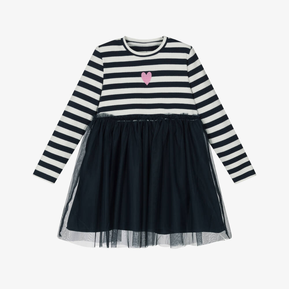 NAME IT-Girls Striped Jersey & Tulle Delight | Childrensalon Outlet
