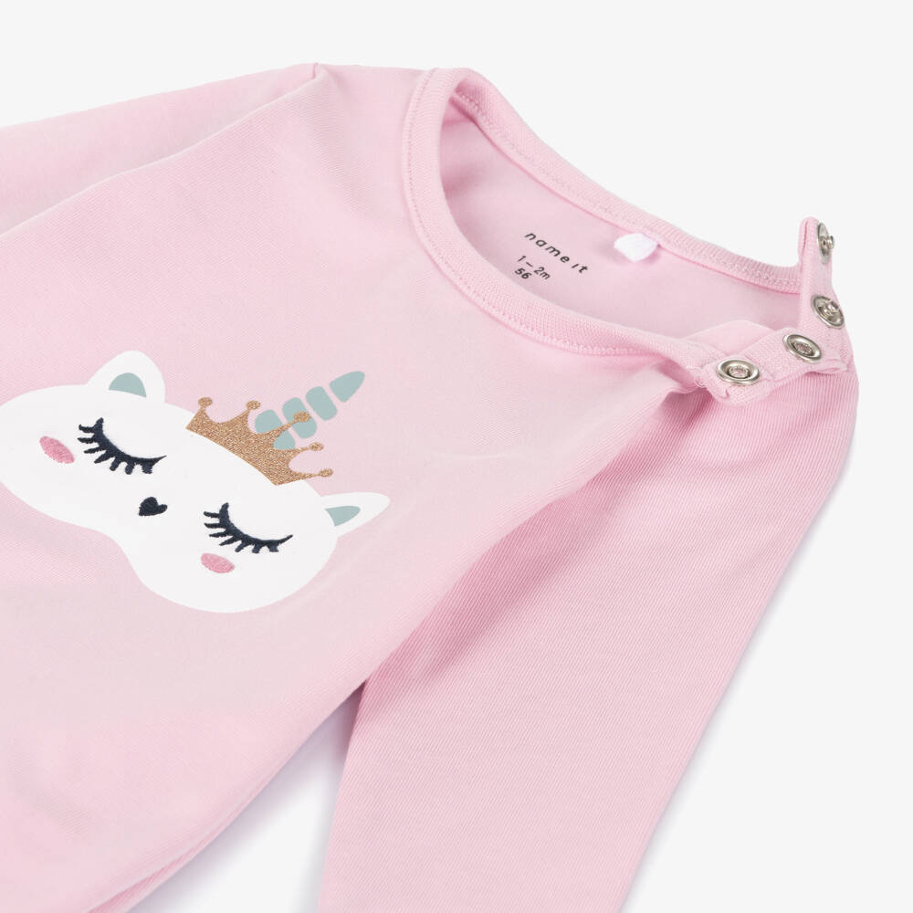 NAME IT-Girls Unicorn Cotton Sleepsuit | Childrensalon Outlet