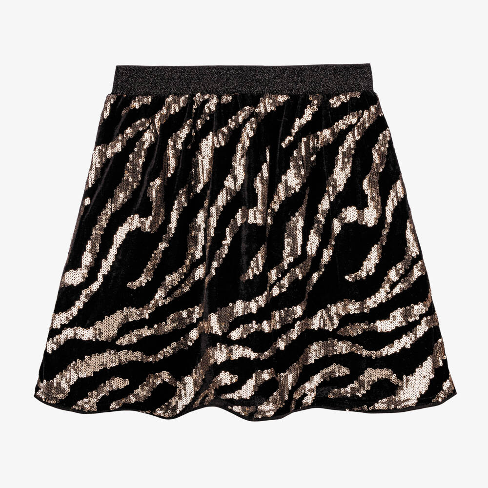 NAME IT-Girls Velour Skirt with Gold Sequins | Childrensalon Outlet