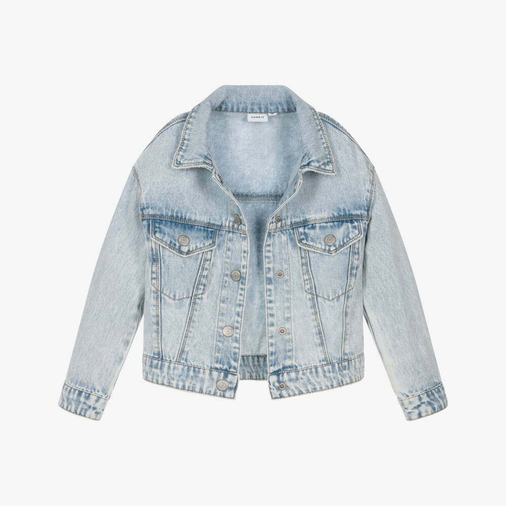 NAME IT-Girls Washed Light Denim Coat | Childrensalon Outlet