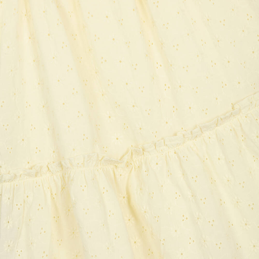 NAME IT-Girls Yellow Cotton Broderie Anglaise Dress | Childrensalon Outlet