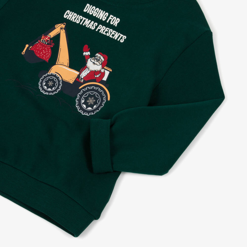 NAME IT-Green Digging Santa Sweatshirt | Childrensalon Outlet