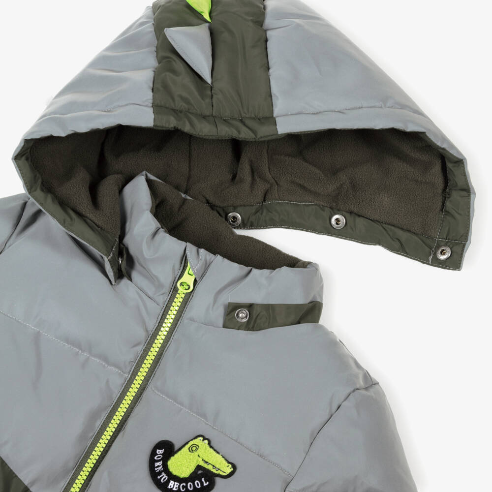 NAME IT-Green Reflective Dinosaur Jacket | Childrensalon Outlet