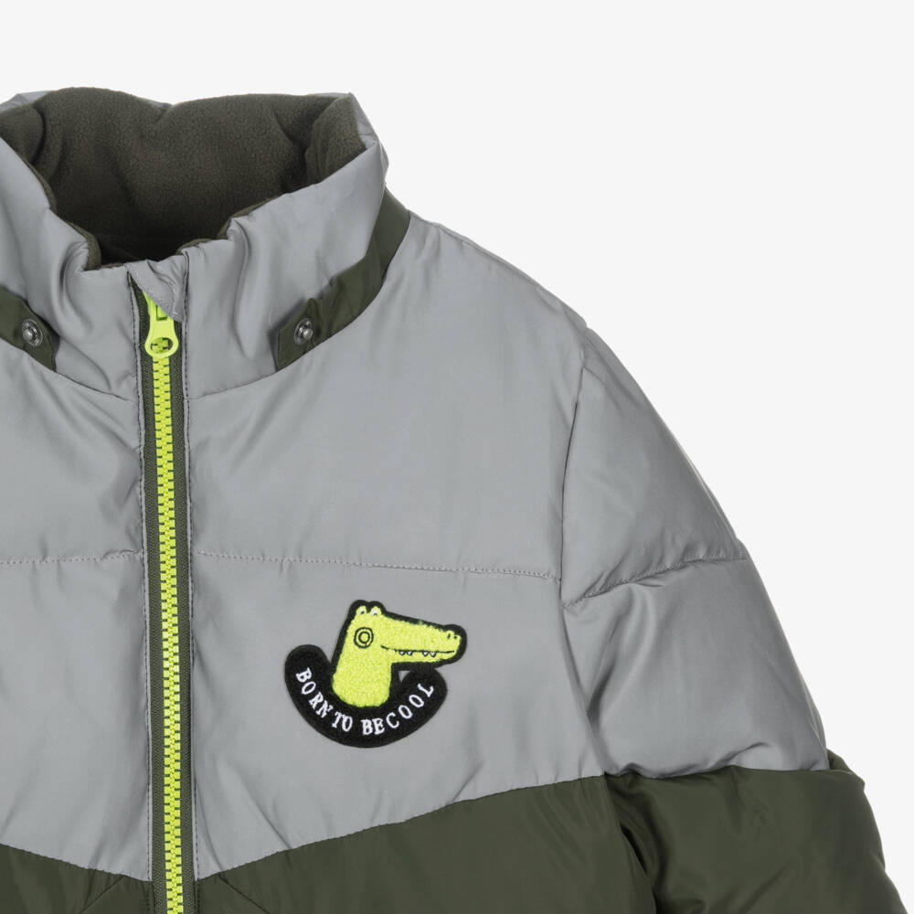 NAME IT-Green Reflective Dinosaur Jacket | Childrensalon Outlet