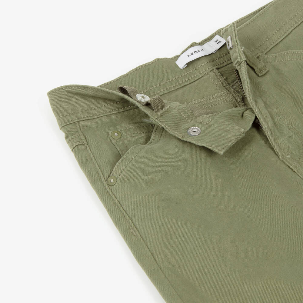 NAME IT-Green Twill Trouser | Childrensalon Outlet