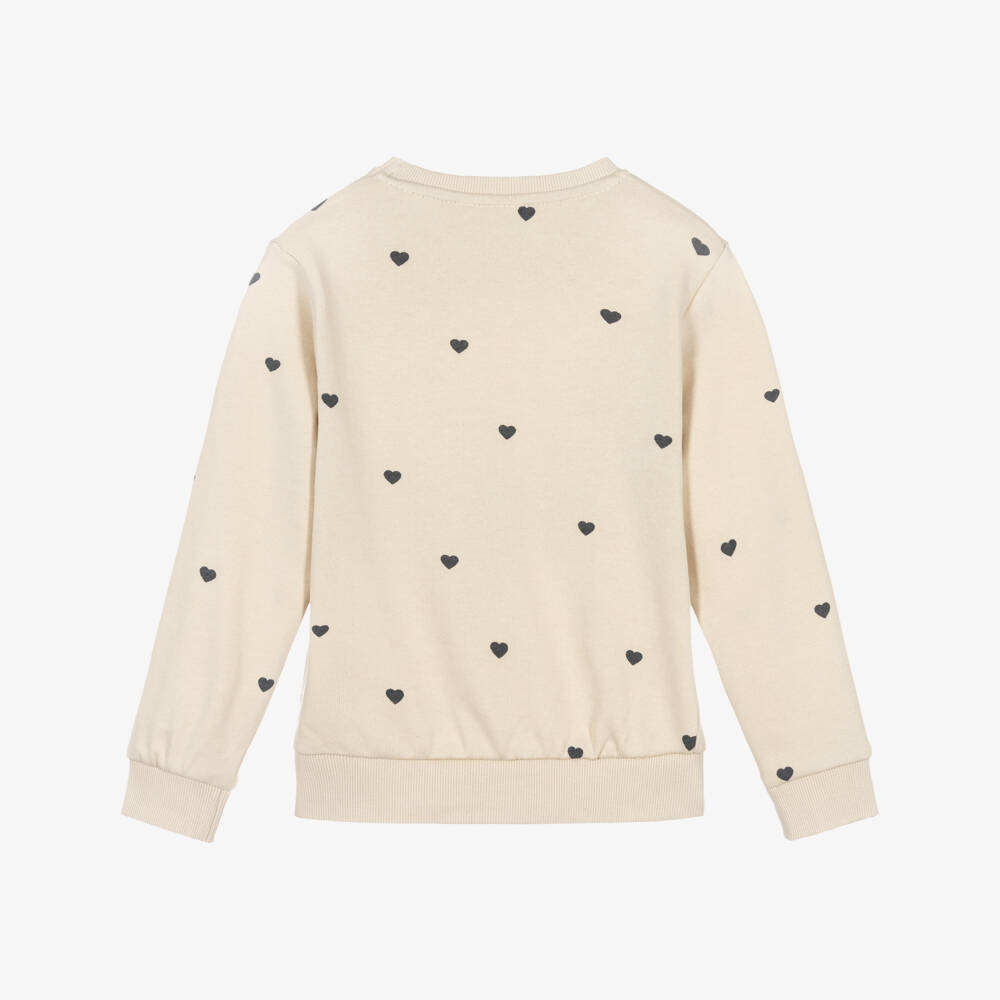 NAME IT-Ivory Heart Print Sweatshirt | Childrensalon Outlet