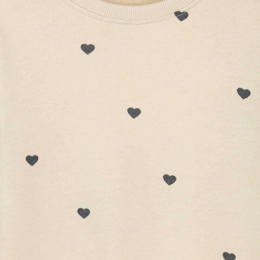 NAME IT-Ivory Heart Print Sweatshirt | Childrensalon Outlet