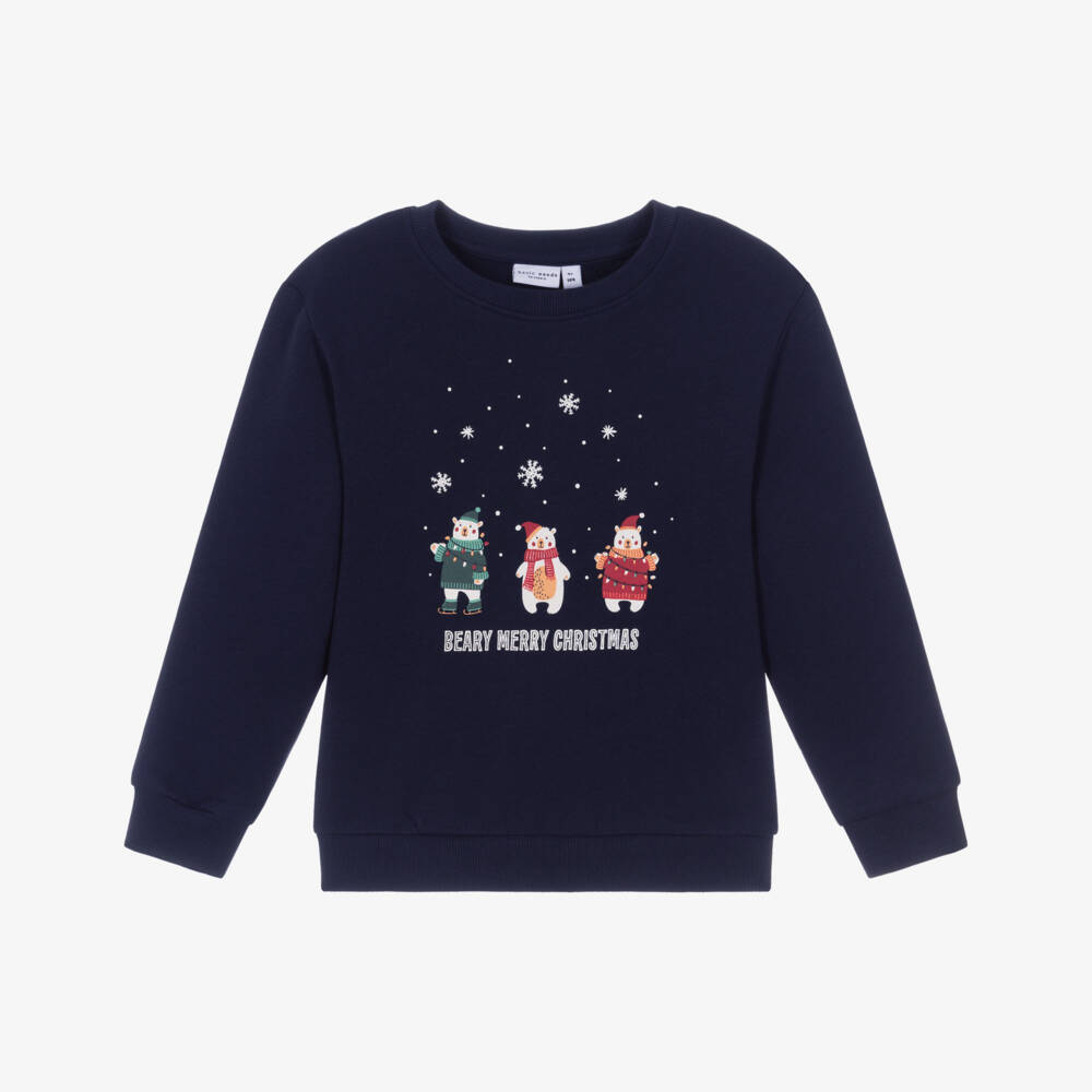 NAME IT-Navy Polar Bear Sweatshirt | Childrensalon Outlet