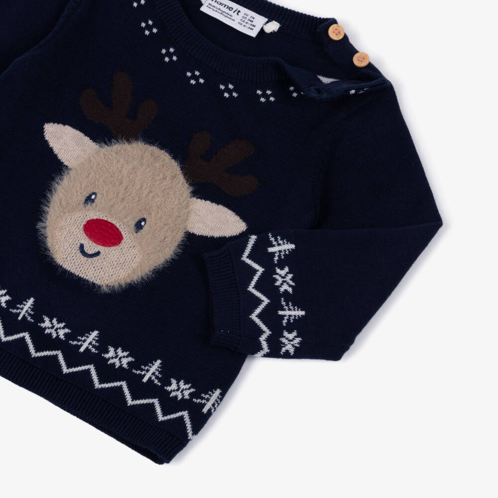 NAME IT-Navy Reindeer Sweater | Childrensalon Outlet