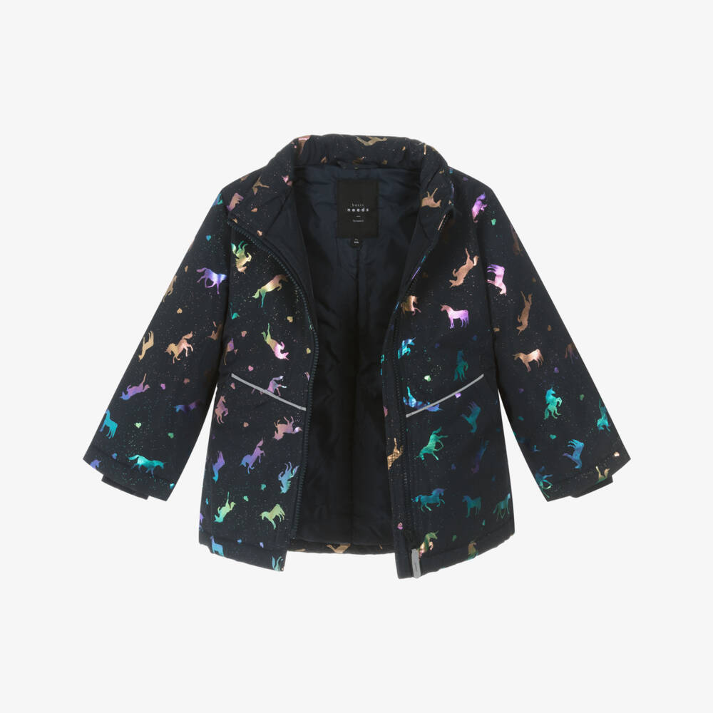 NAME IT-Navy Unicorn Aop Puffer Jacket | Childrensalon Outlet
