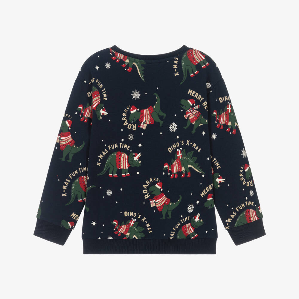 NAME IT-Navy Xmas Print Sweatshirt | Childrensalon Outlet