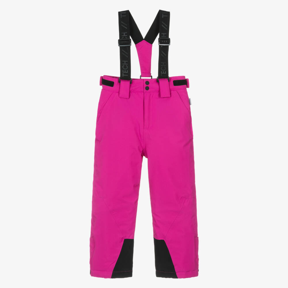 NAME IT-Neon Pink Technical Ski Trousers with Shoulder Straps | Childrensalon Outlet
