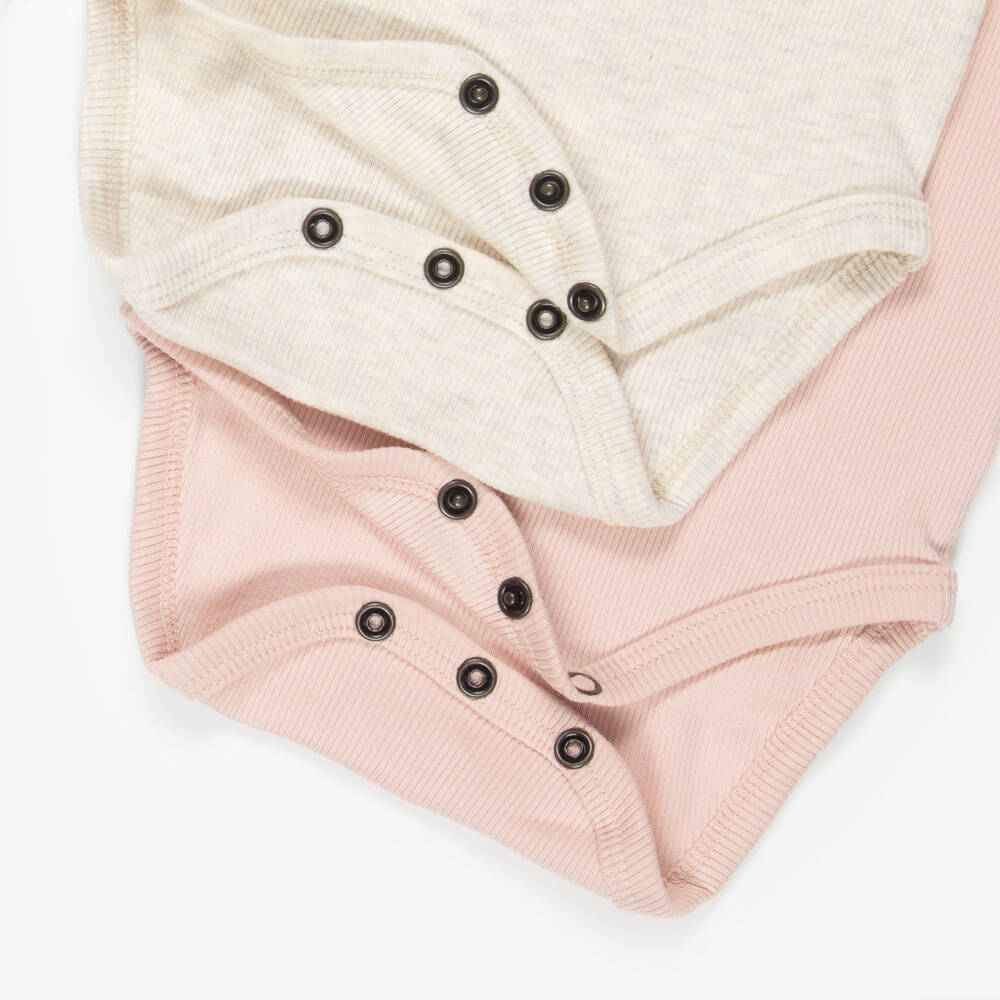 NAME IT-Pink And Beige 2pk Bodyvest | Childrensalon Outlet