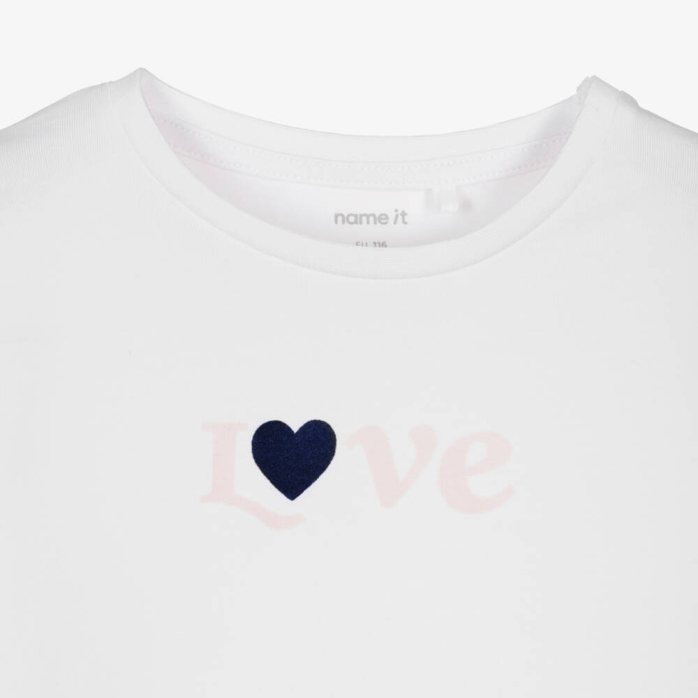 NAME IT-Pink & White Hearts Pyjamas | Childrensalon Outlet