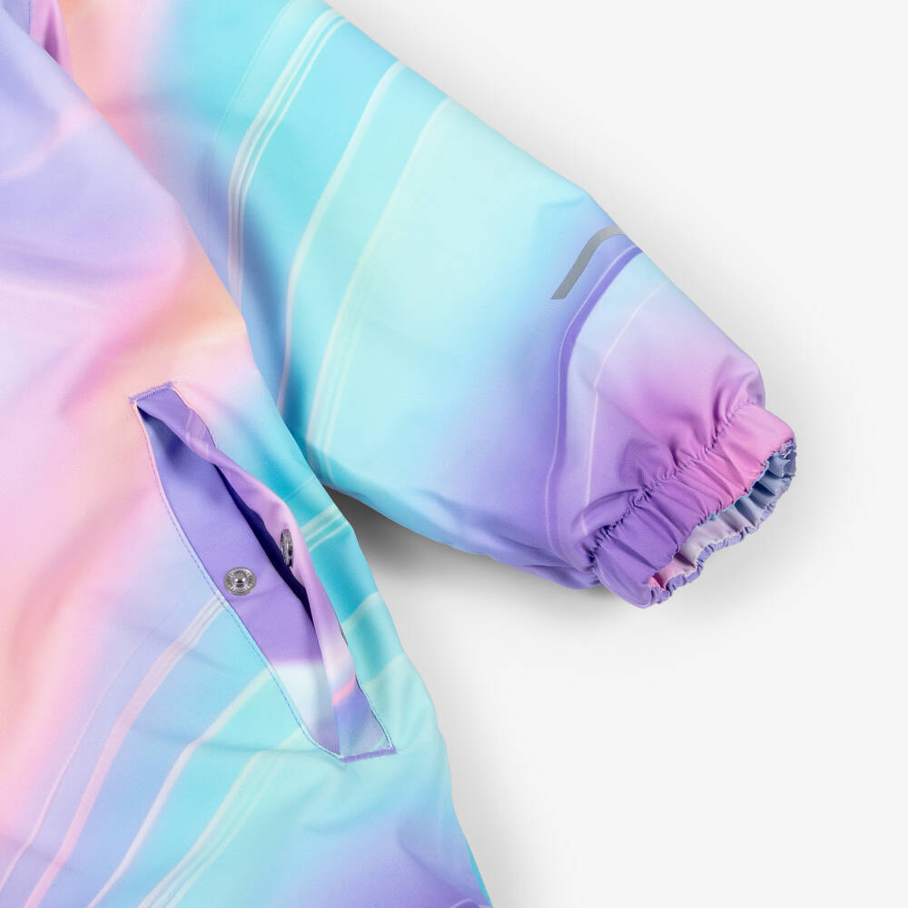 NAME IT-Purple Pink & Blue Technical Snowsuit with Faux Fur Trim Hood | Childrensalon Outlet