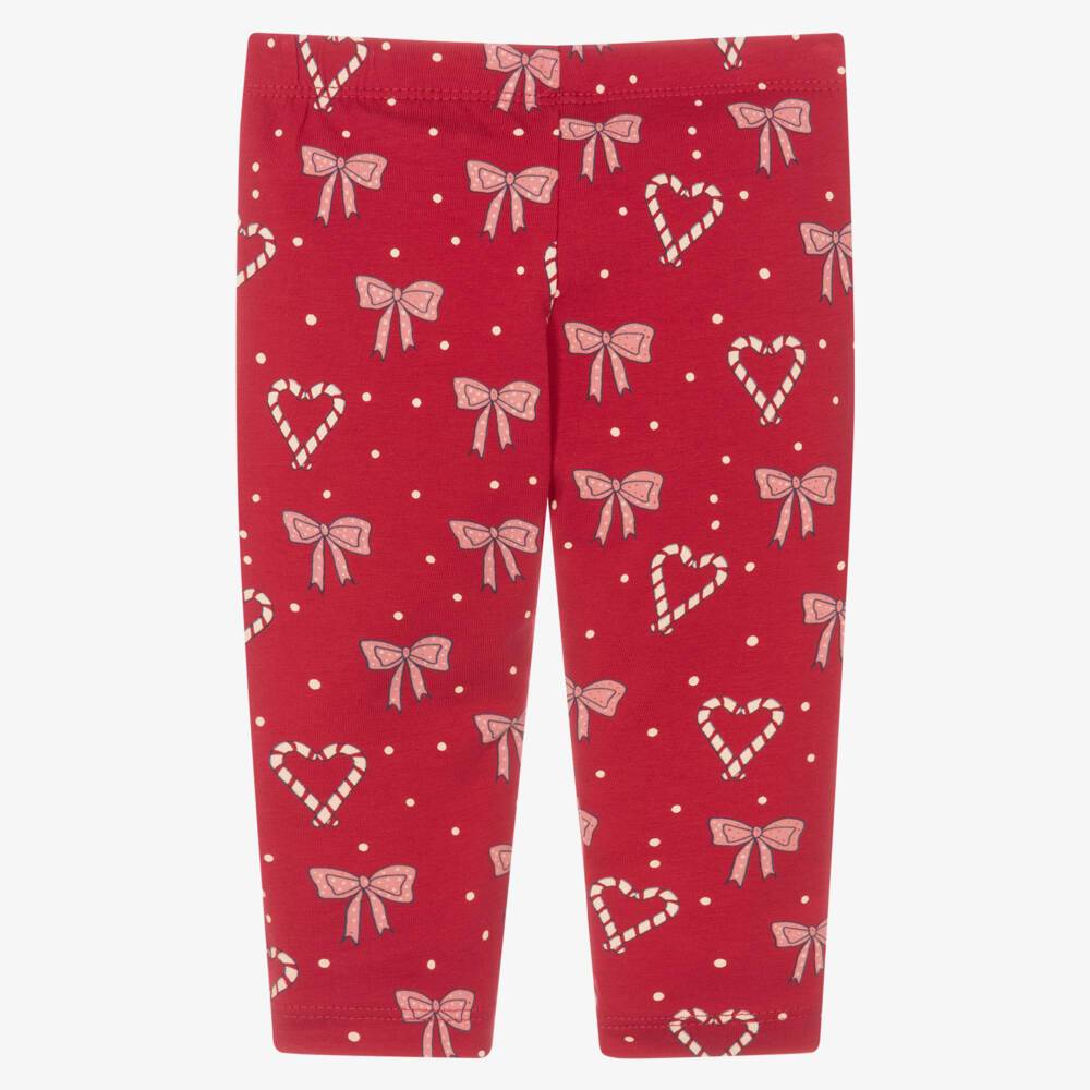 NAME IT-Red Bows And Heart Leggings | Childrensalon Outlet