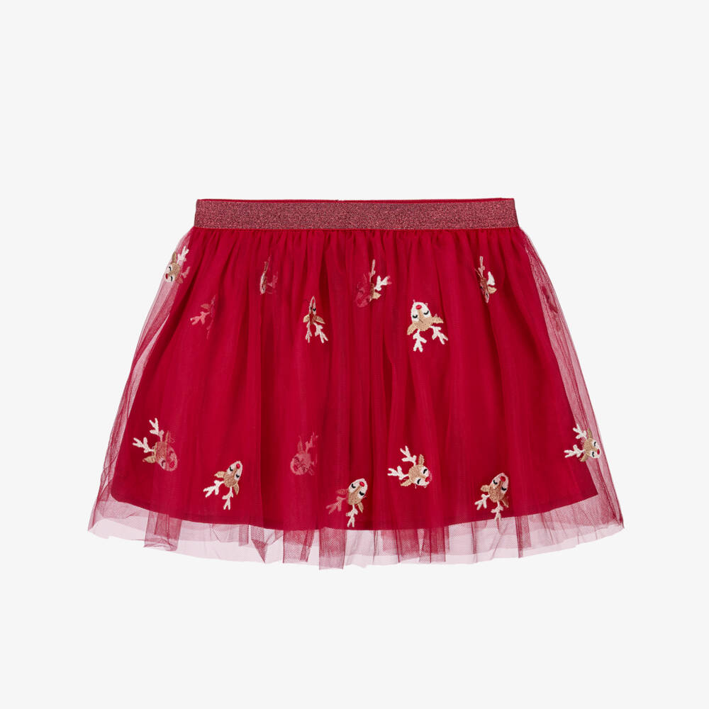 NAME IT-Red Reindeer Tulle Skirt | Childrensalon Outlet