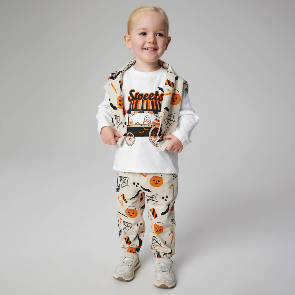 NAME IT-White Cotton Halloween Cart Top | Childrensalon Outlet