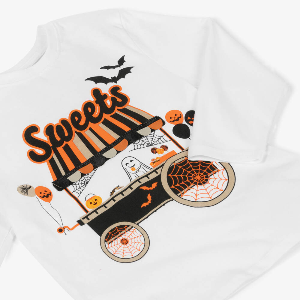 NAME IT-White Cotton Halloween Cart Top | Childrensalon Outlet