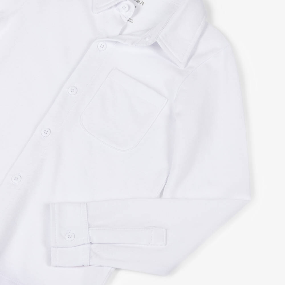 NAME IT-White Jersey Ls Shirt | Childrensalon Outlet