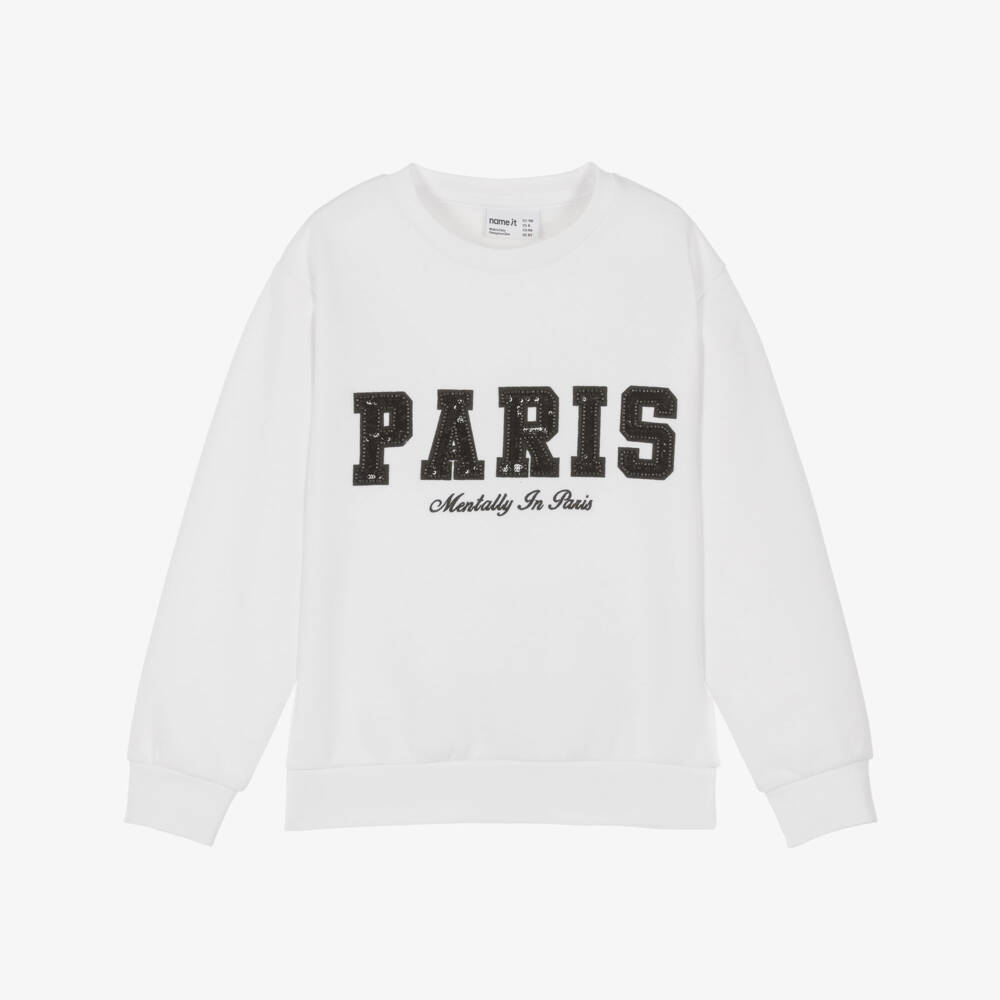 NAME IT-White Paris Sweatshirt | Childrensalon Outlet