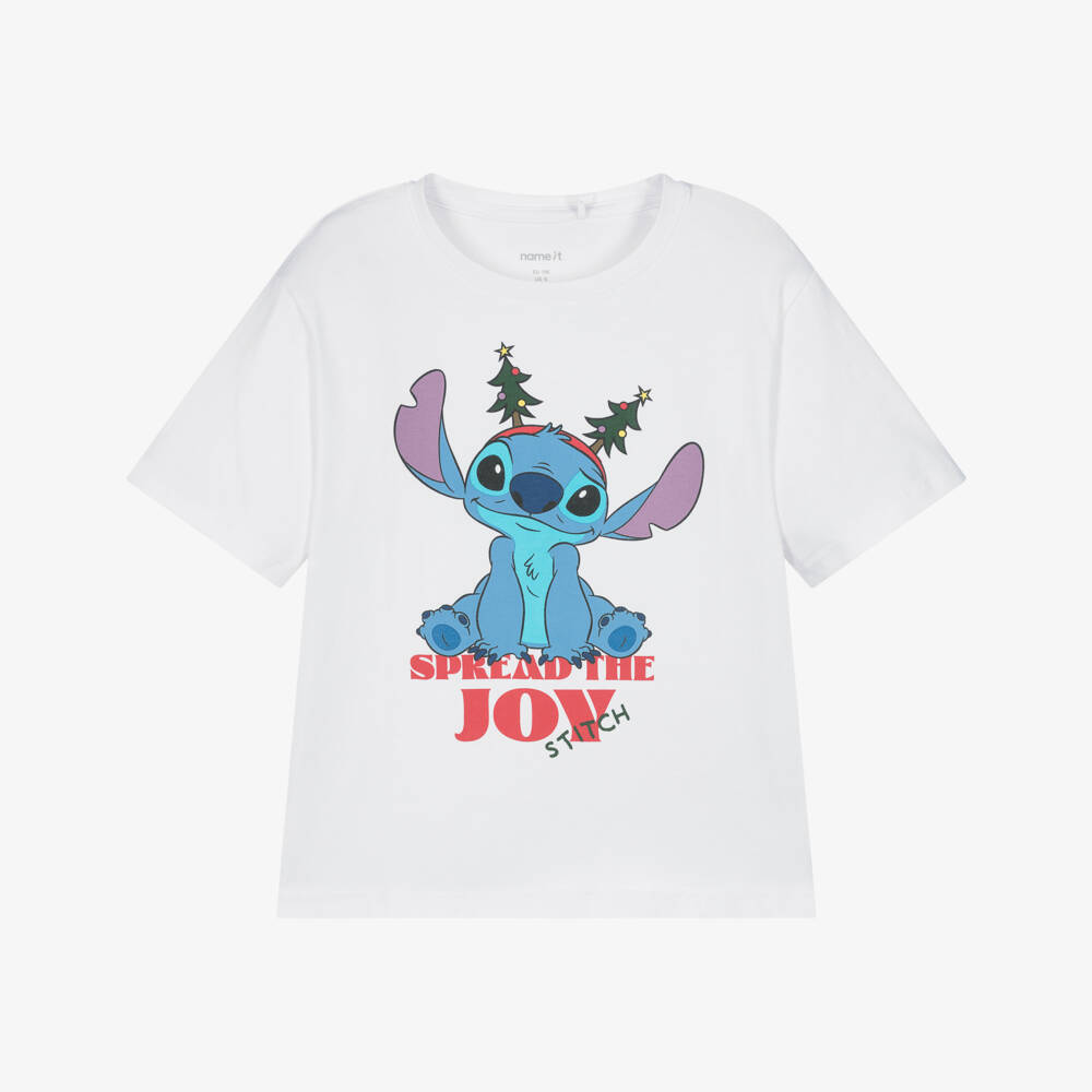 NAME IT-White Xmas Stitch Tshirt | Childrensalon Outlet