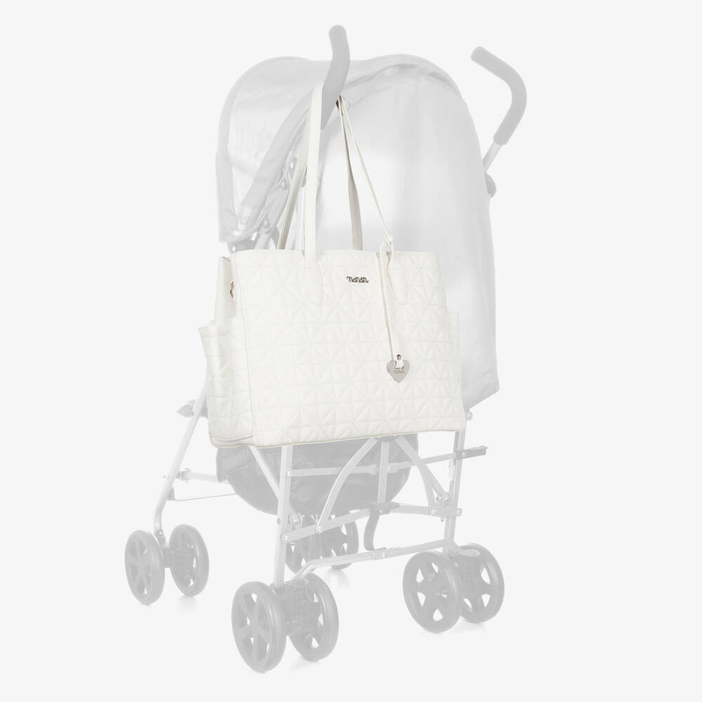 Nanán-Elegant White Quilted Baby Bag | Childrensalon Outlet