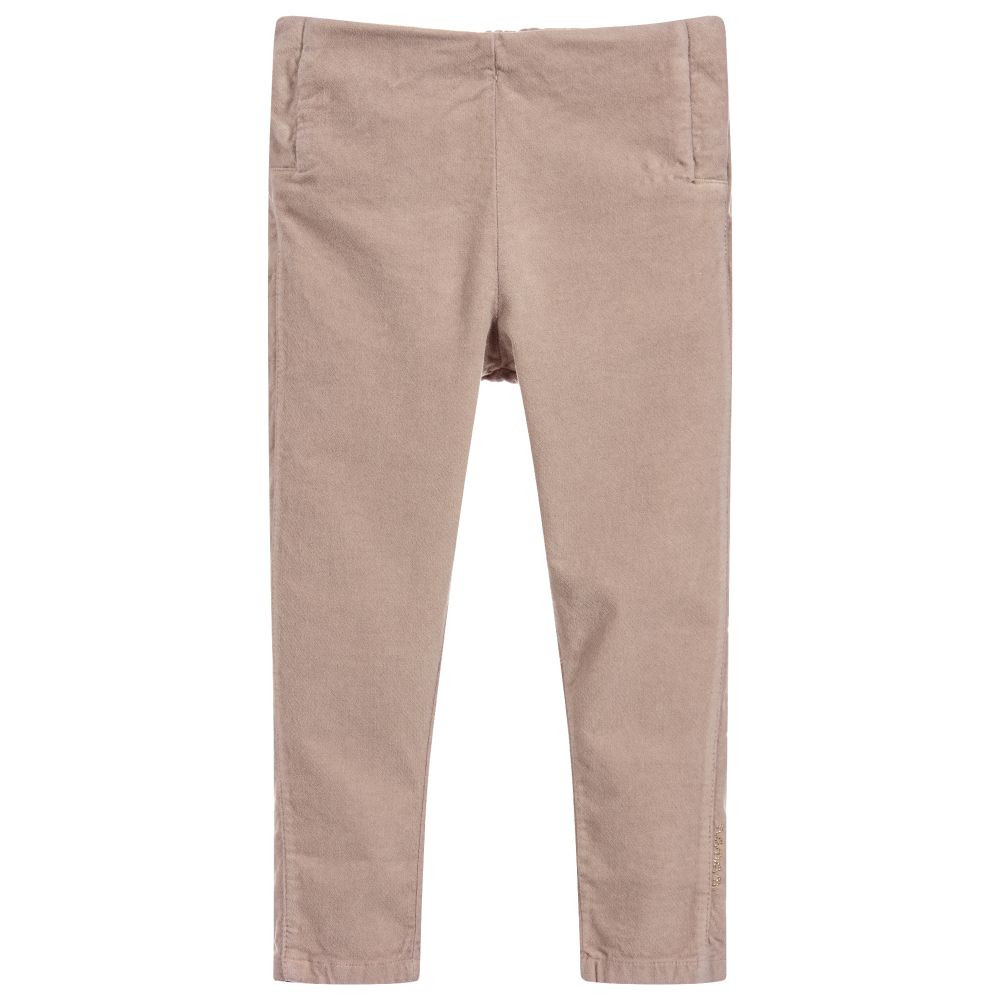 Nanán - Girls Beige Cotton Trousers | Childrensalon