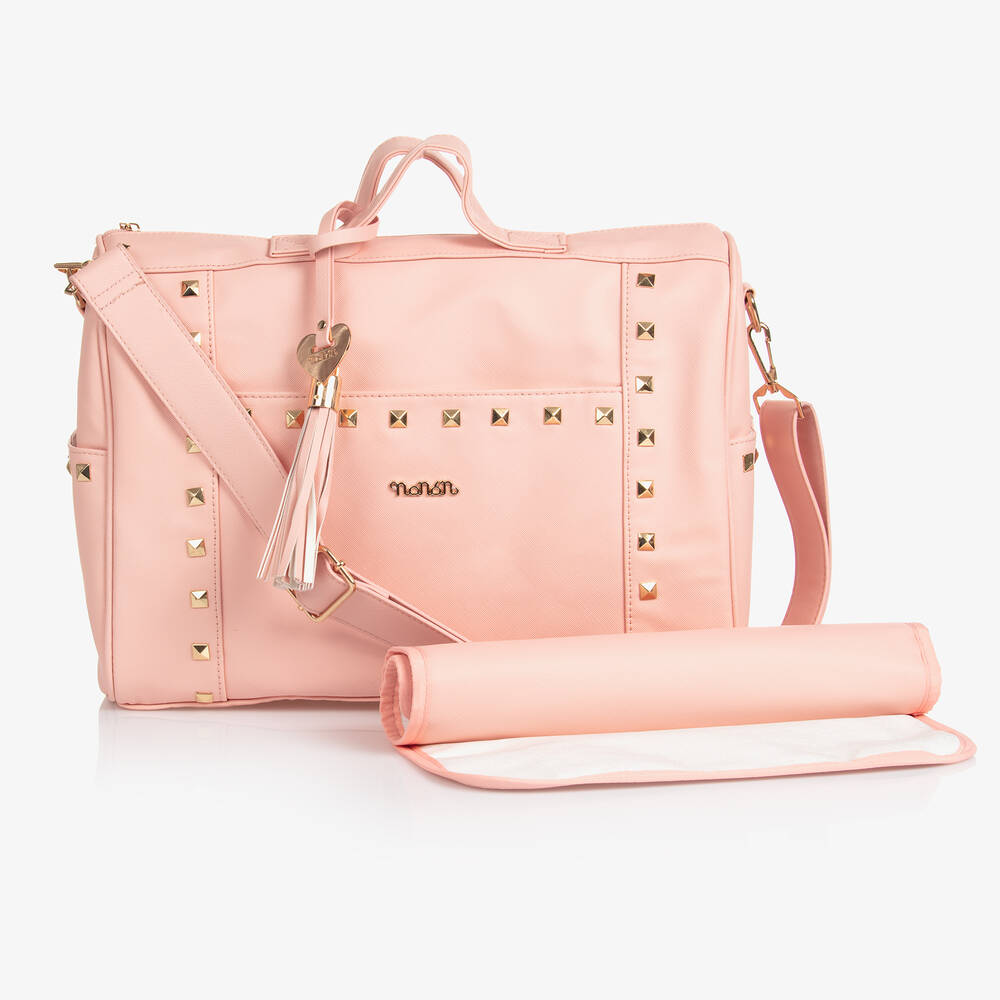 Pink Faux Leather Baby Changing Bag 37cm