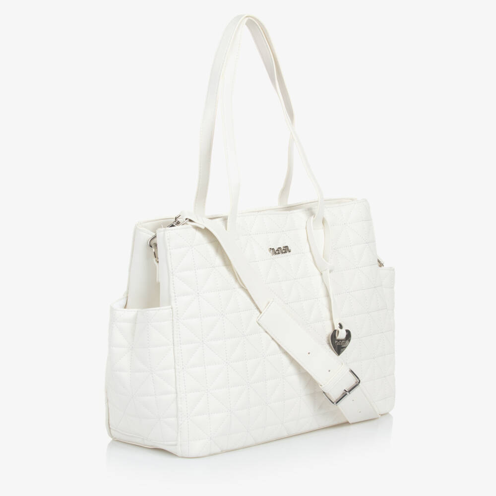 Nanán-White Quilted Changing Bag (39cm) | Childrensalon Outlet