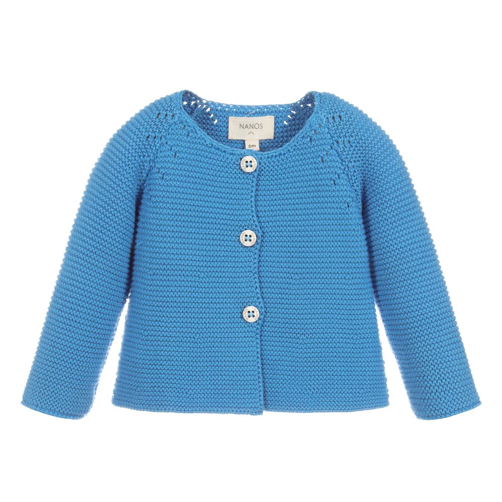 Nanos - Blue Cotton Cardigan | Childrensalon