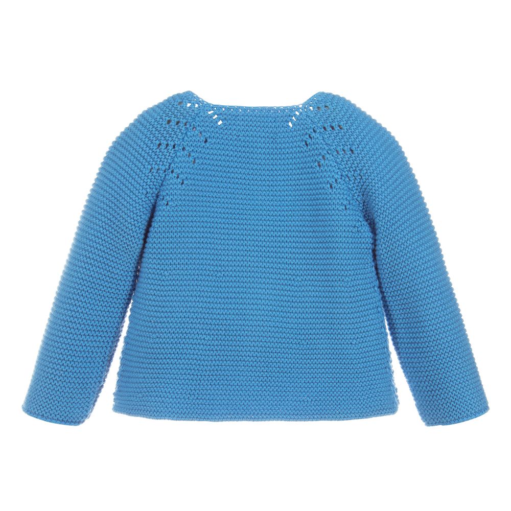 Nanos-Blue Cotton Cardigan | Childrensalon Outlet