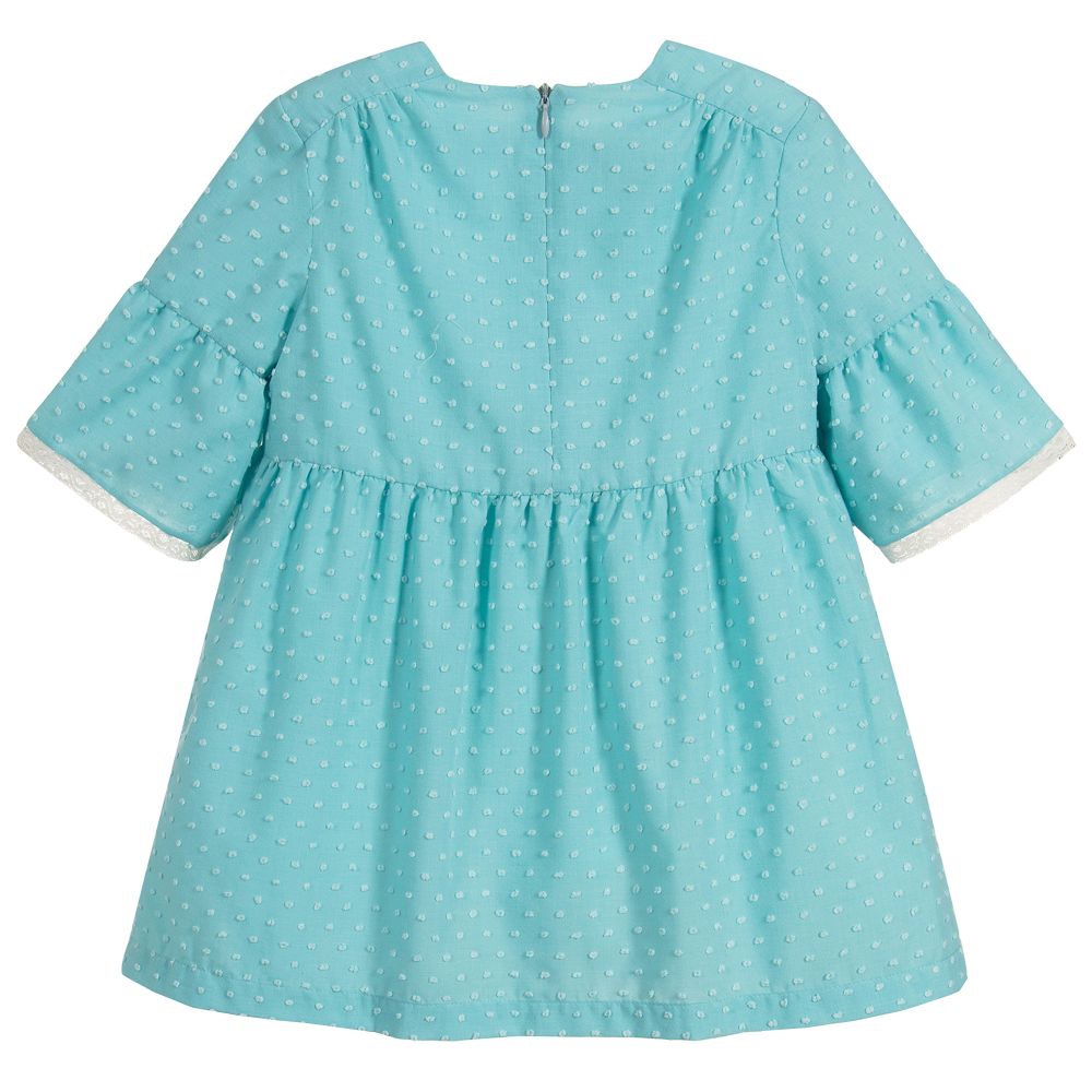Nanos-Girls Blue Polycotton Dress | Childrensalon Outlet