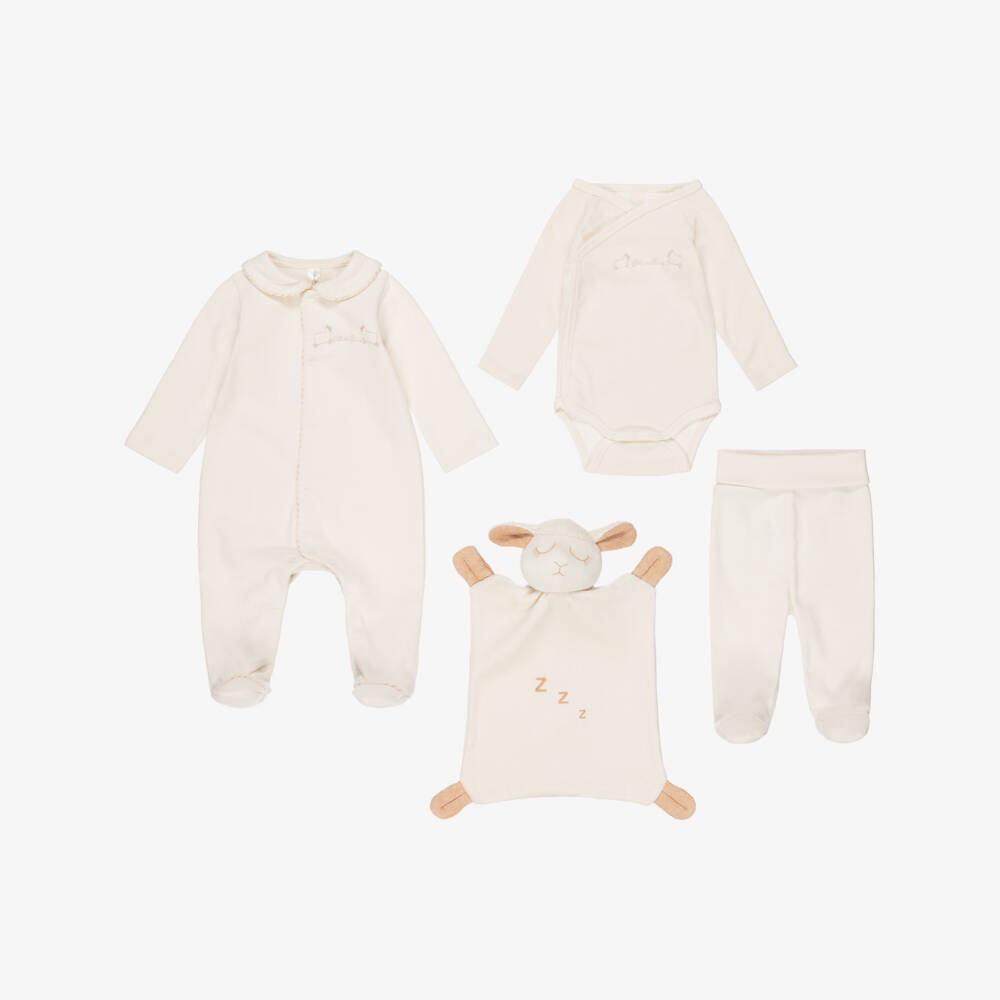 NaturaPura-Girls Ivory Sheep Baby Set | Childrensalon Outlet