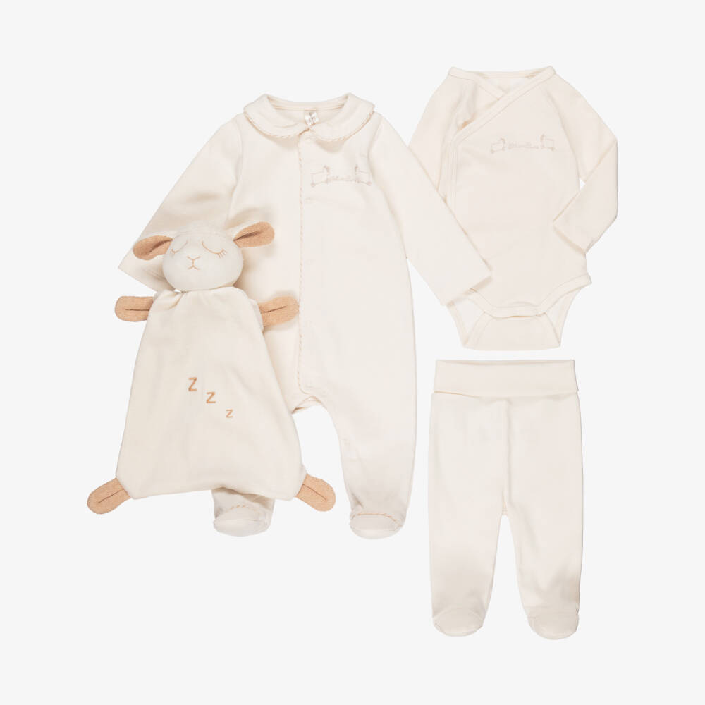NaturaPura-Girls Ivory Sheep Baby Set | Childrensalon Outlet
