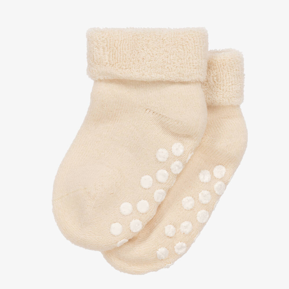 NaturaPura-Ivory Baby Grip Cotton Socks | Childrensalon Outlet