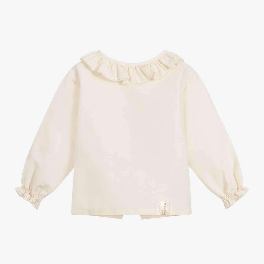 NaturaPura-Ivory Organic Cotton Blouse | Childrensalon Outlet