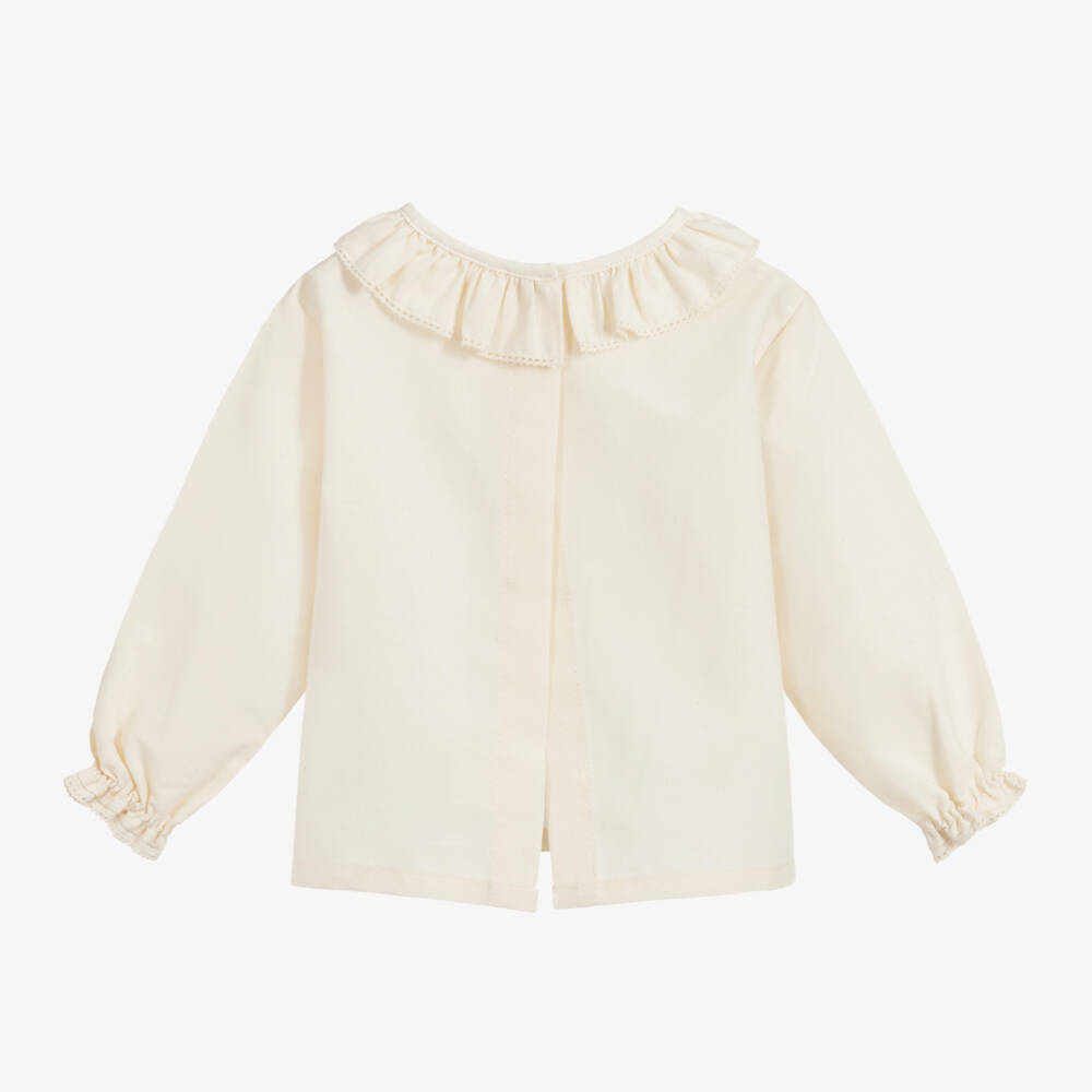 NaturaPura-Ivory Organic Cotton Blouse | Childrensalon Outlet