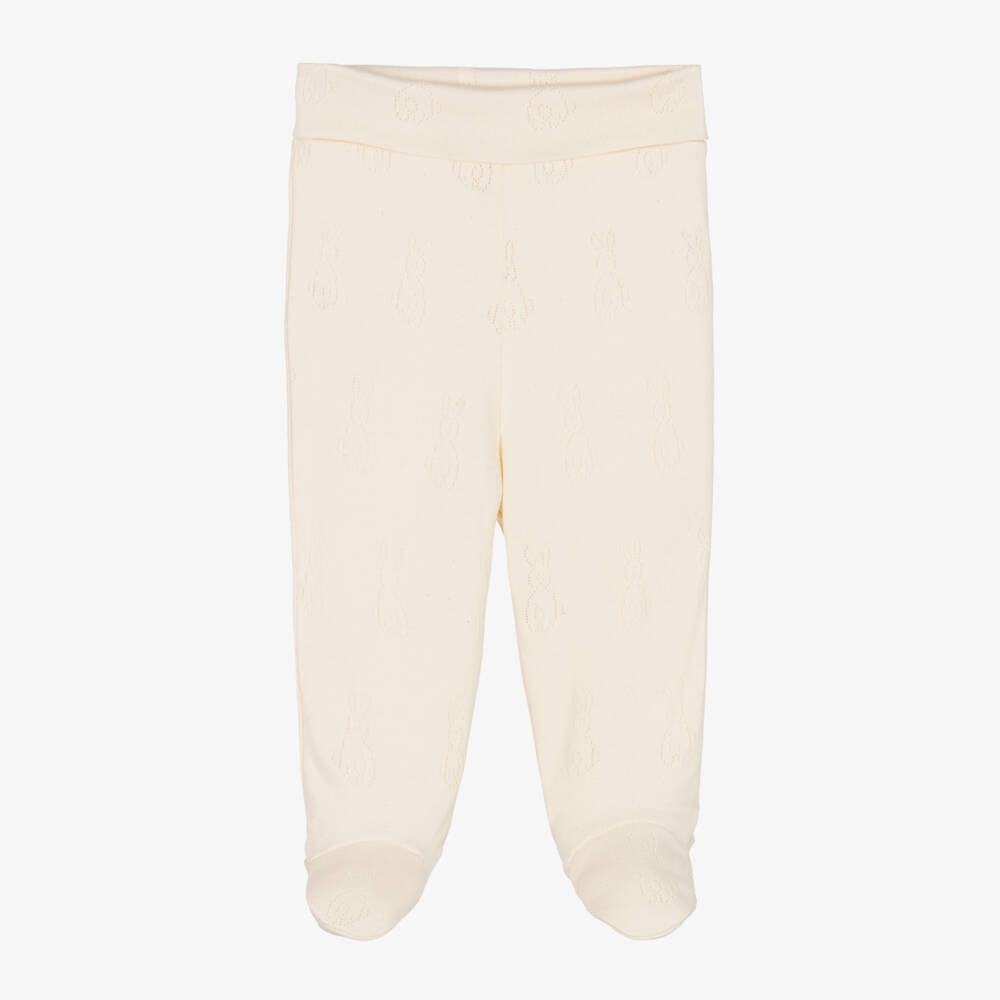 NaturaPura-Ivory Organic Cotton Bunny Baby Trousers | Childrensalon Outlet
