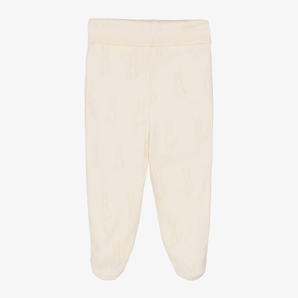NaturaPura-Ivory Organic Cotton Bunny Baby Trousers | Childrensalon Outlet