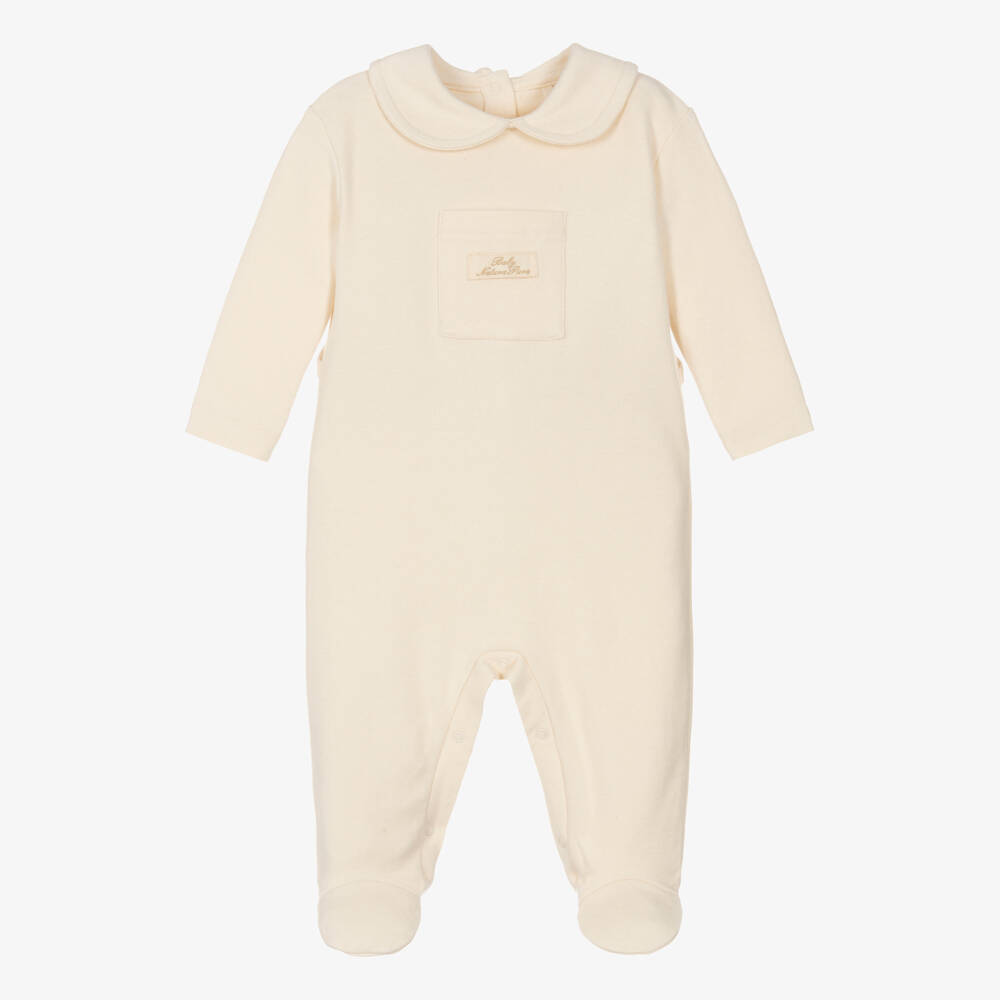NaturaPura-Кремовый органический хлопковый комбинезон для малышей | Childrensalon Outlet