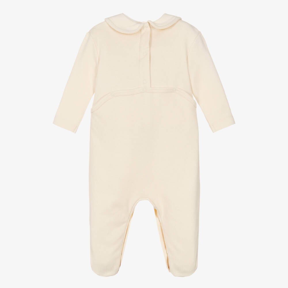 NaturaPura-Кремовый органический хлопковый комбинезон для малышей | Childrensalon Outlet