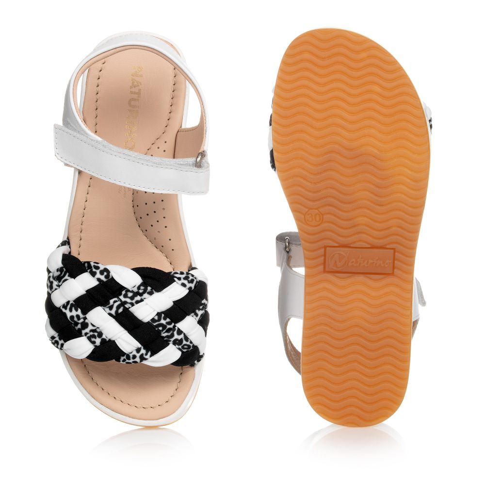 Naturino-Черно-белые кожаные сандалии | Childrensalon Outlet