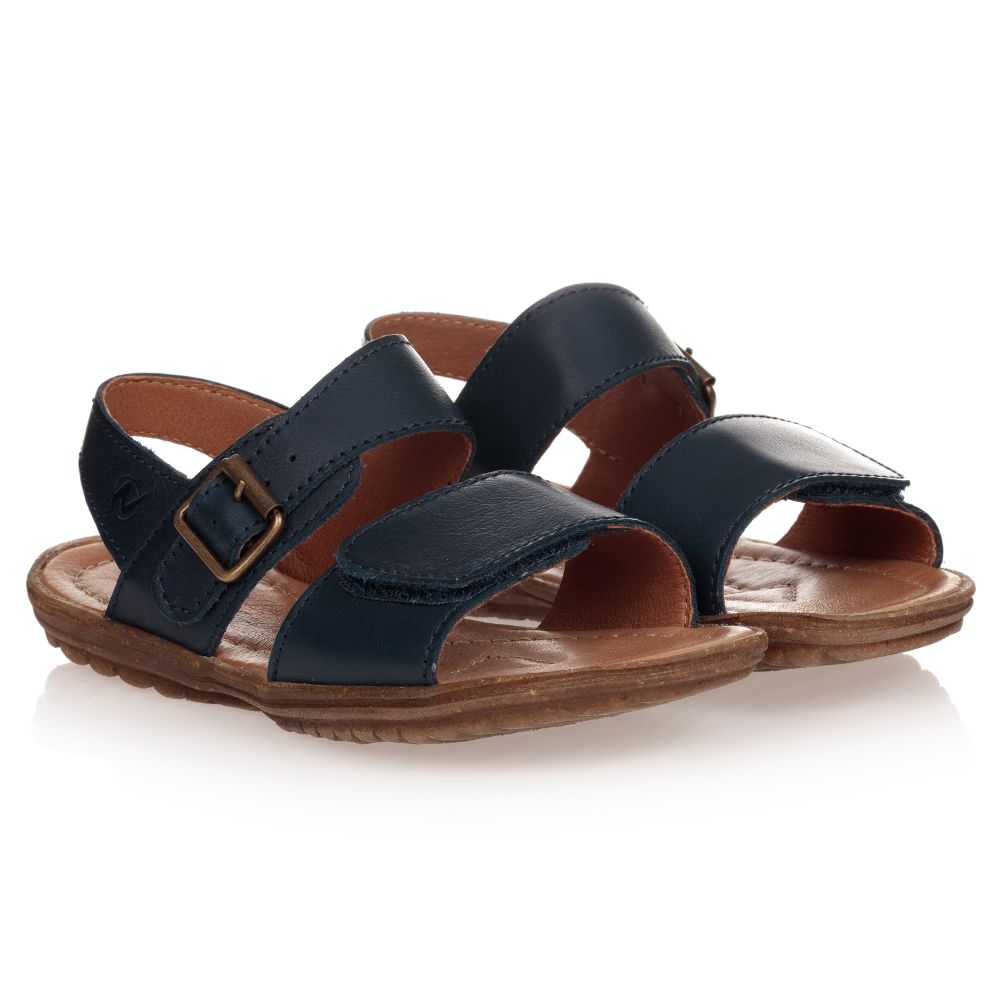 Naturino - Blue Leather Velcro Sandals | Childrensalon Outlet