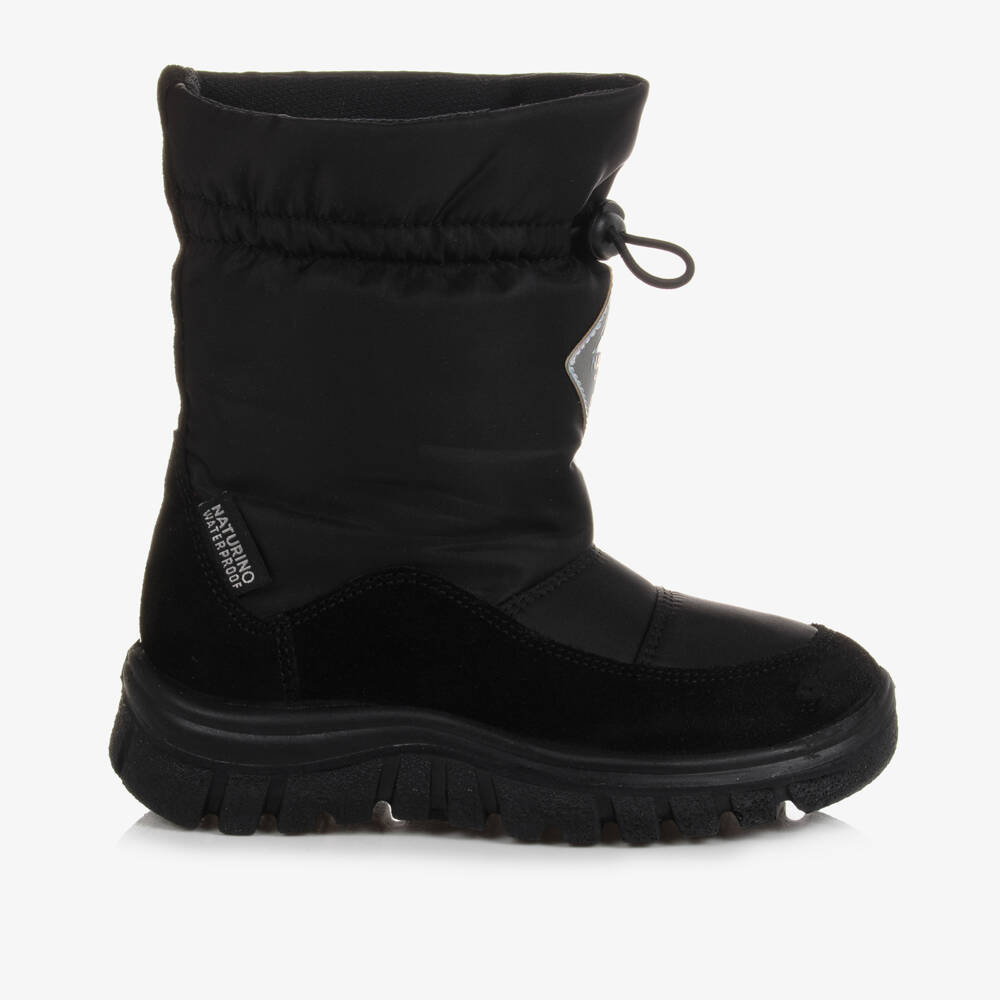 Naturino-Boys Black Snow Boots | Childrensalon Outlet