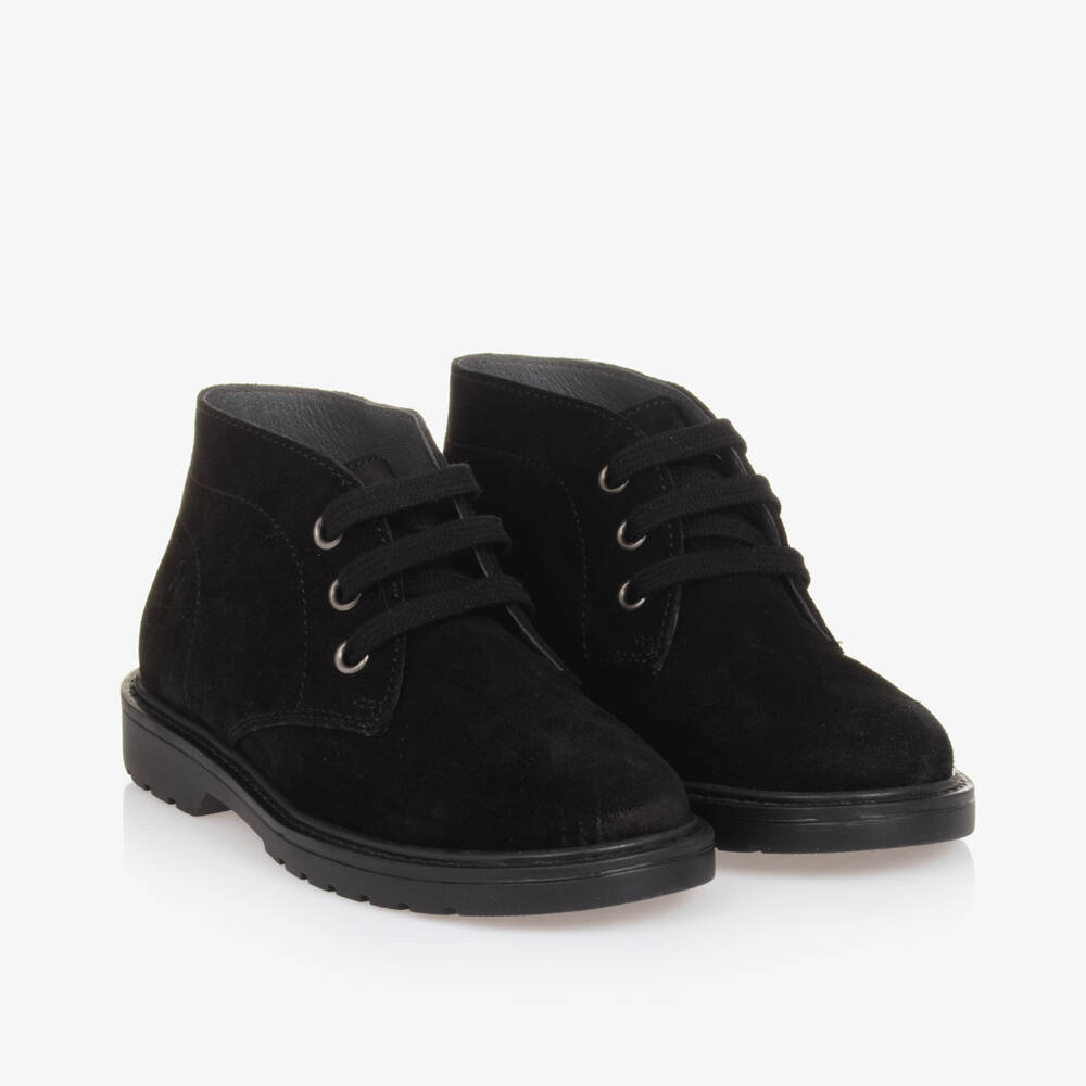 Naturino-Boys Black Suede Leather Ankle Boot | Childrensalon Outlet
